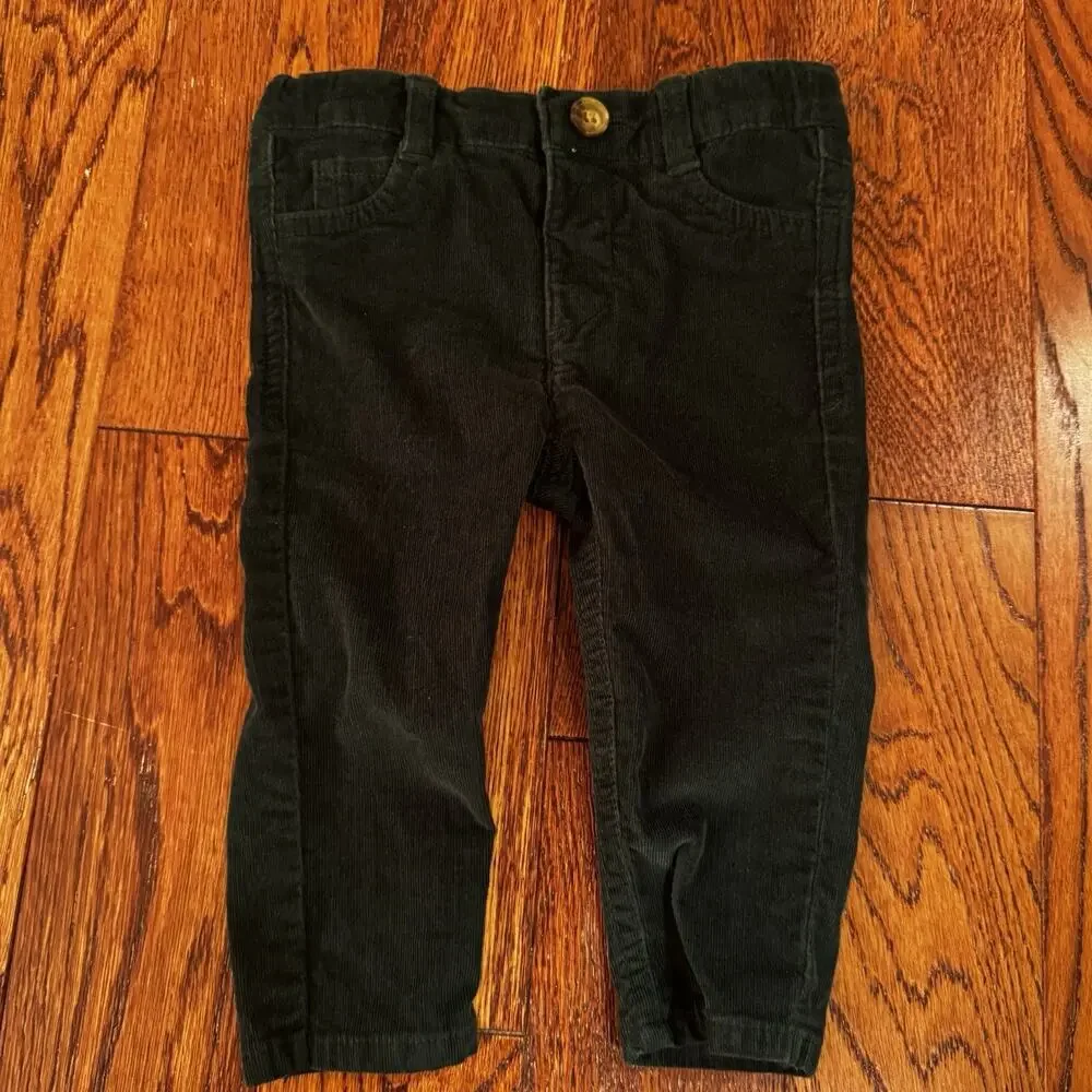 Edgehill‎ Corduroy Pants Baby 12 Months Unisex Boy Girl 2 Pair 1 Green 1 Red
